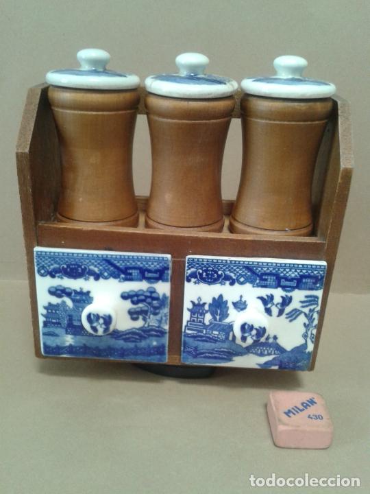 Antig&uuml;edades: Especiero  de porcelana inglesa. - Foto 9