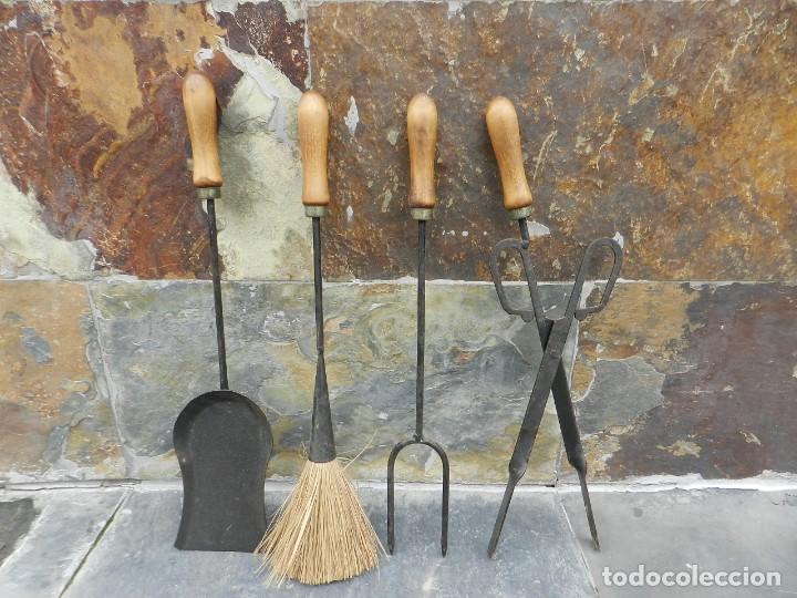 Antig&uuml;edades: LOTE 4 PIEZAS DE CHIMENEA