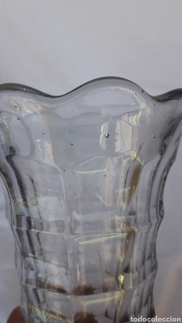 Antig&uuml;edades: Jarron cristal transparente - Foto 4