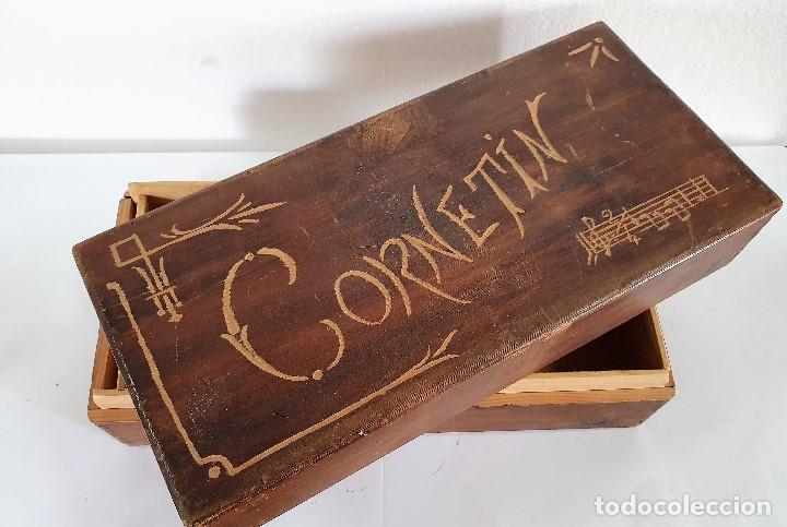 Antig&uuml;edades: - CAJA DE MADERA CORNETIN - Foto 4