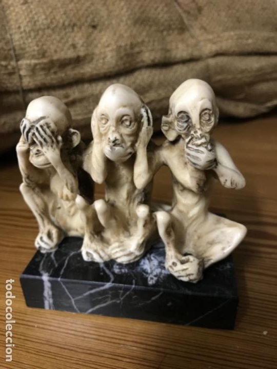 Antig&uuml;edades: Figura monos m&aacute;rmol - Foto 1