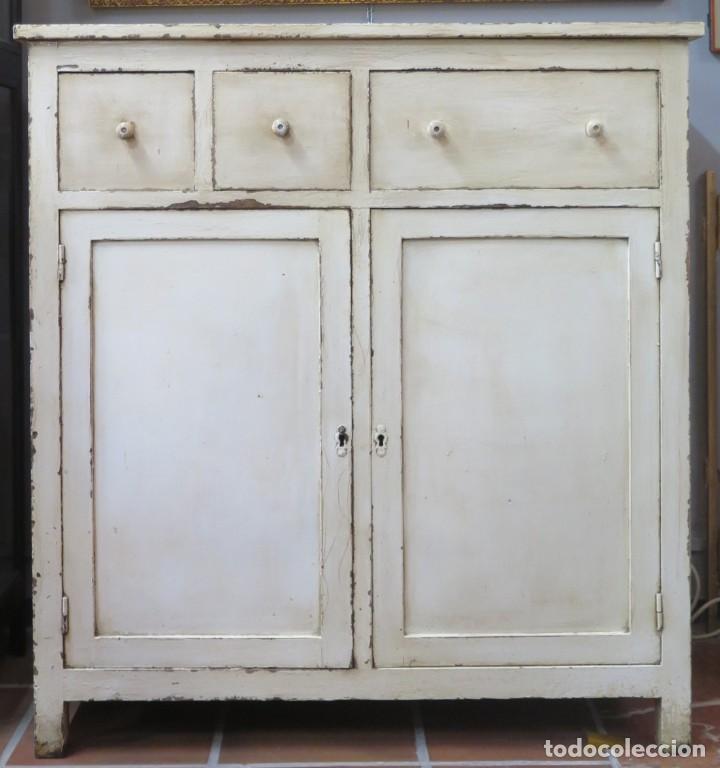 Antigüedades: ANTIGUO ENTREDOS DE MADERA CON PINTURA ORIGINAL. PRIMERA MITAD SIGLO XX. Lote 201976881