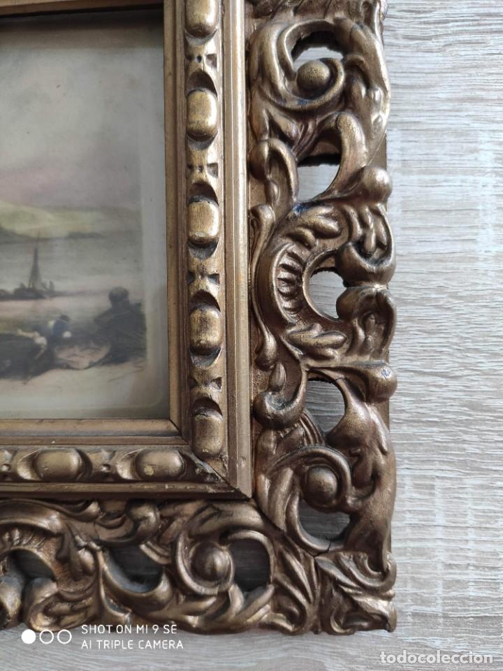 Antig&uuml;edades: Antiguo marco estilo cornucopia de madera dorada - Foto 3