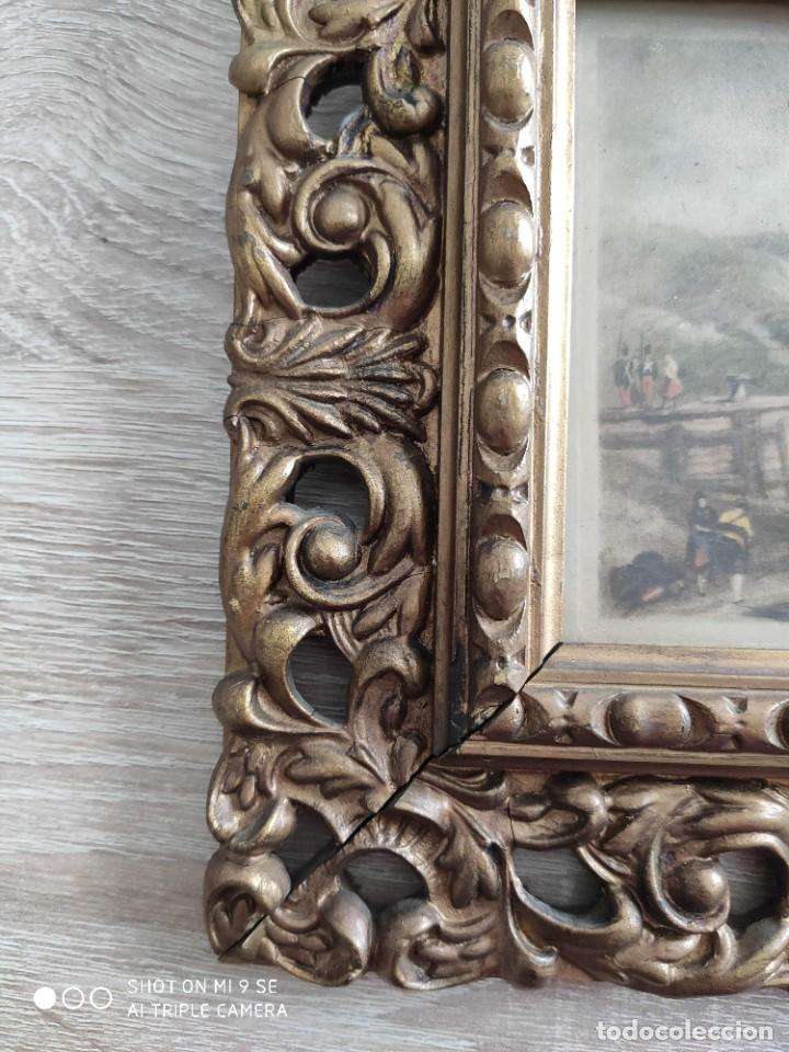 Antig&uuml;edades: Antiguo marco estilo cornucopia de madera dorada - Foto 5
