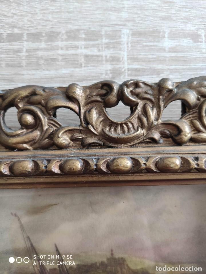 Antig&uuml;edades: Antiguo marco estilo cornucopia de madera dorada - Foto 7