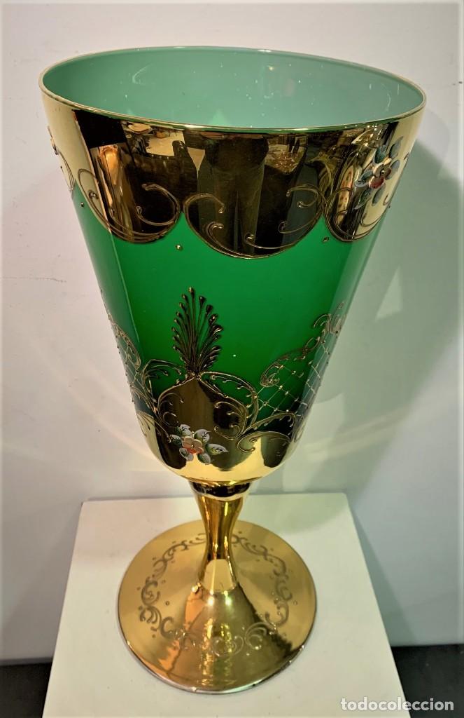 Antig&uuml;edades: MURANO, COPA CON ADORNOS EN ORO Y ESMALTES. - Foto 1