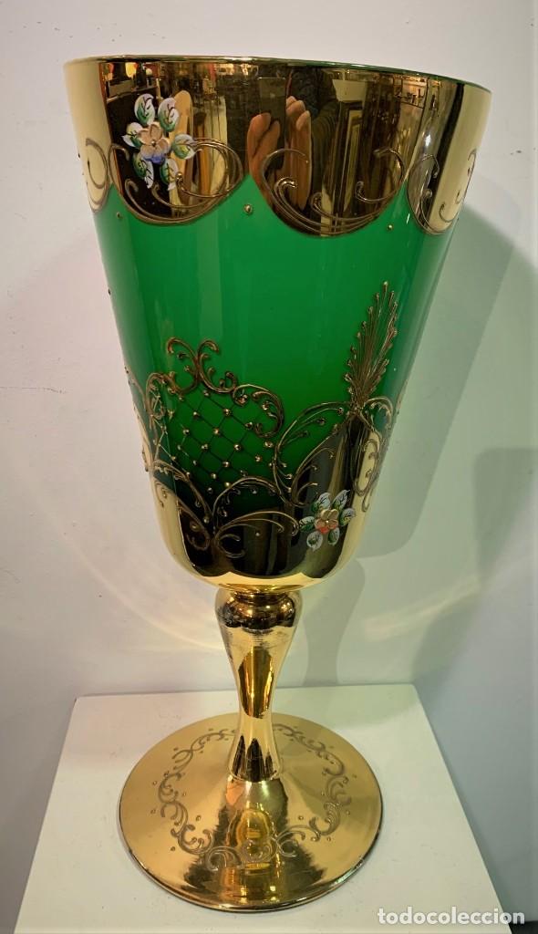 Antig&uuml;edades: MURANO, COPA CON ADORNOS EN ORO Y ESMALTES. - Foto 2