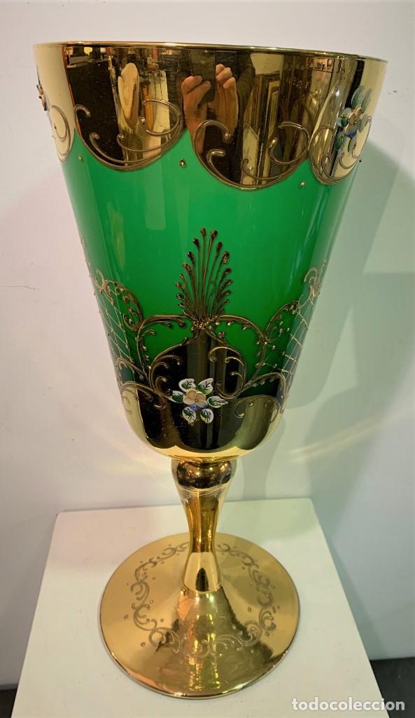 Antig&uuml;edades: MURANO, COPA CON ADORNOS EN ORO Y ESMALTES. - Foto 3