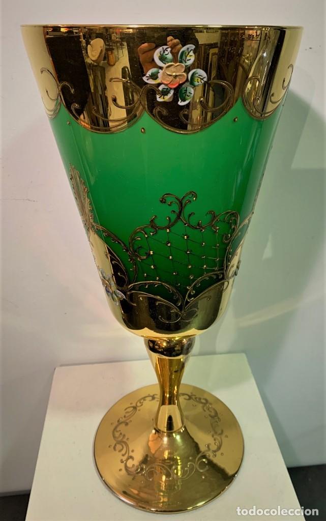 Antig&uuml;edades: MURANO, COPA CON ADORNOS EN ORO Y ESMALTES. - Foto 4