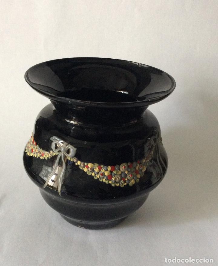 Antigüedades: opalina antigua(Cristal de la Granja ??) en color negro con relieves ,ideal decoración - Foto 2 - 202337063