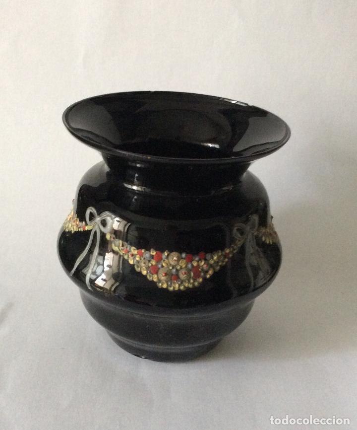 Antigüedades: opalina antigua(Cristal de la Granja ??) en color negro con relieves ,ideal decoración - Foto 1 - 202337063