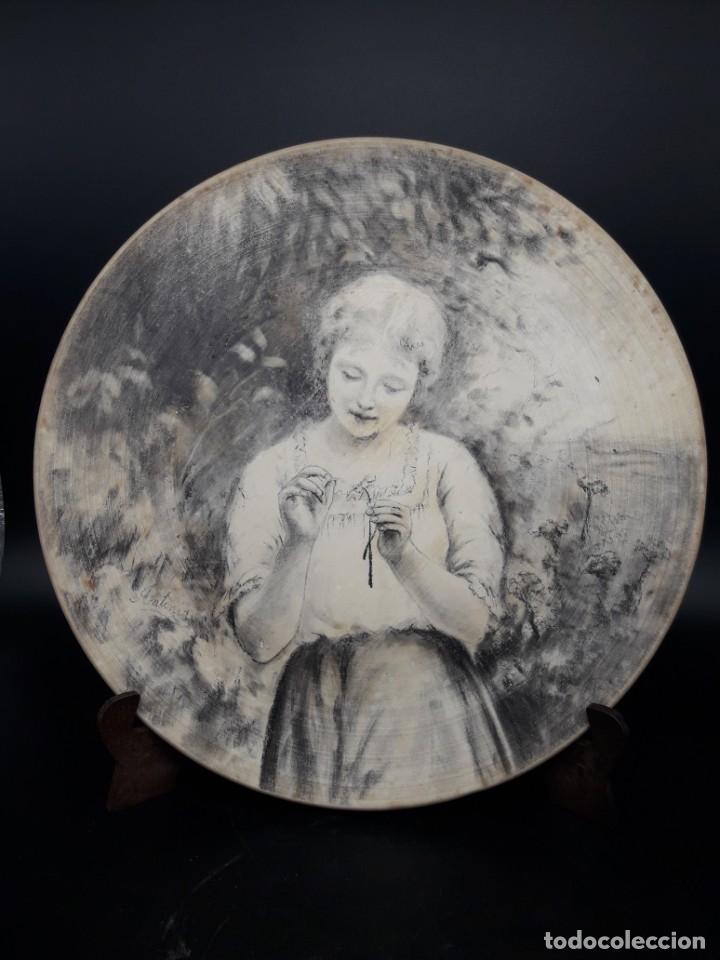 Antig&uuml;edades: Plato pintado a mano - Foto 1