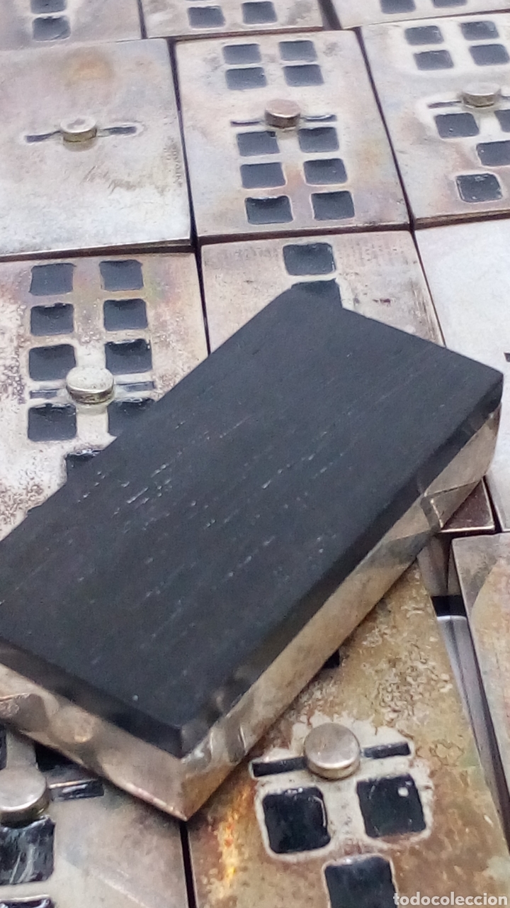 Antig&uuml;edades: Fichas de Domino de plata y madera evano - Foto 1