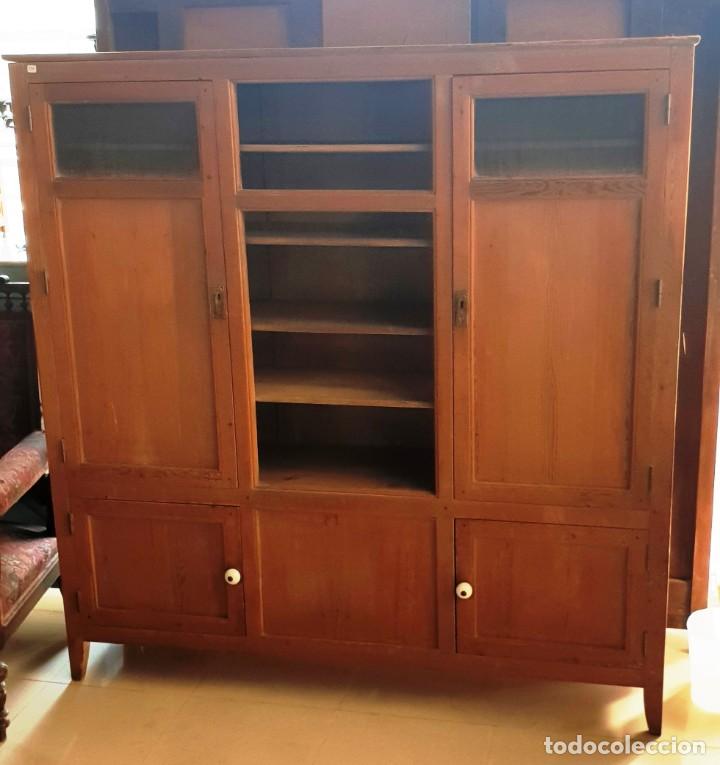 Antig&uuml;edades: Alacena/Vitrina de pino rojo - Foto 1