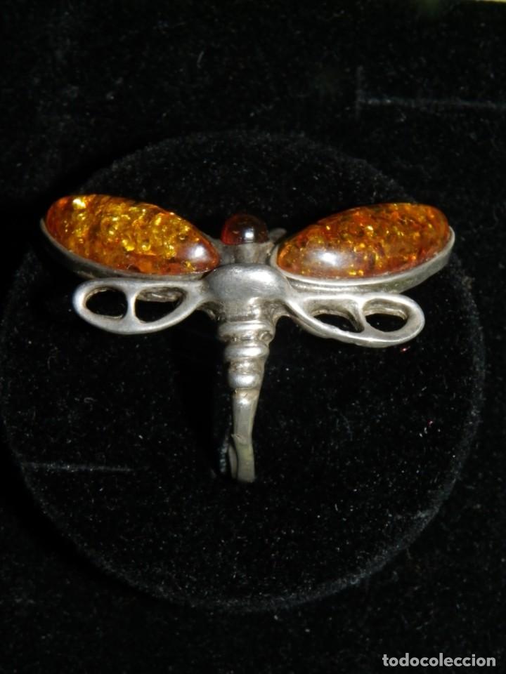 Antig&uuml;edades: Sortija mariposa ambar y plata - Foto 3