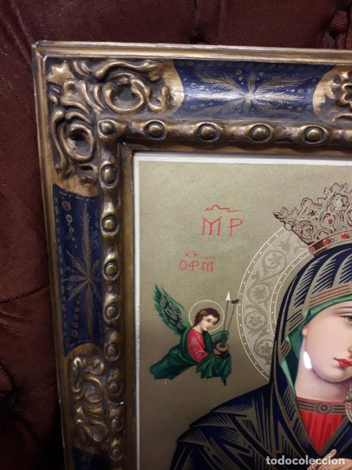 Antig&uuml;edades: Marco con estampa de virgen - Foto 2