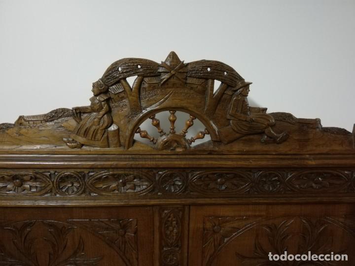 Antig&uuml;edades: Banco tallado de roble - Foto 7