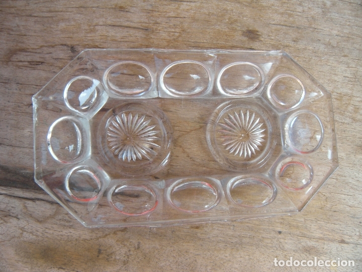 Antig&uuml;edades: BANDEJA DE CRISTAL OCTOGONAL - Foto 1