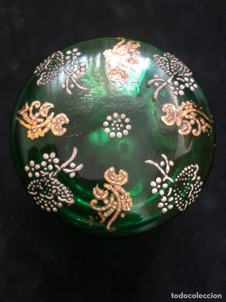 Antiquit&eacute;s: Bote cristal antiguo,peque&ntilde;os esmaltes.