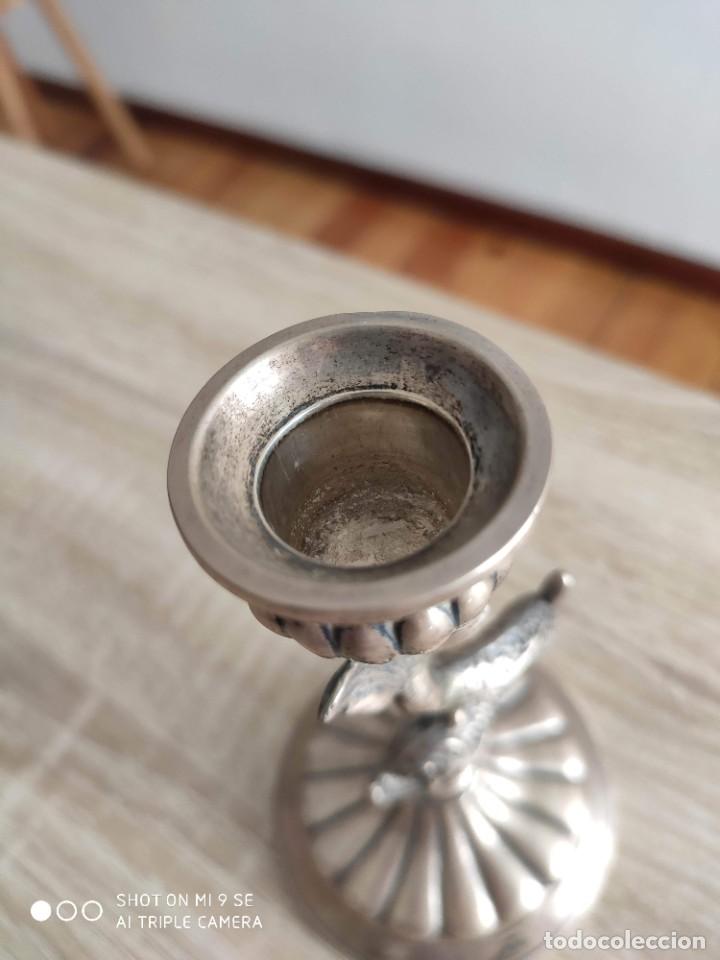 Antig&uuml;edades: Antiguo candelabro de plata con forma de pez - Foto 6