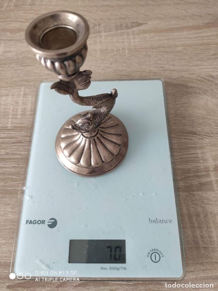 Antig&uuml;edades: Antiguo candelabro de plata con forma de pez - Foto 8