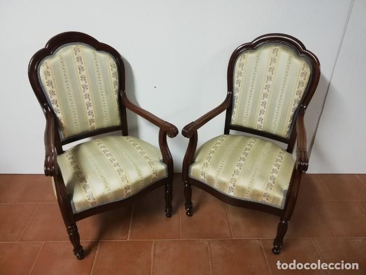 Antig&uuml;edades: Pareja de sillones de caoba - Foto 1