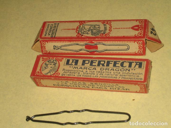 Antiquit&eacute;s: LA PERFECTA - ANTIGUAS CAJAS DE ORQUILLAS PARA RIZAR EL PELO - NUMEROS 39, 42
