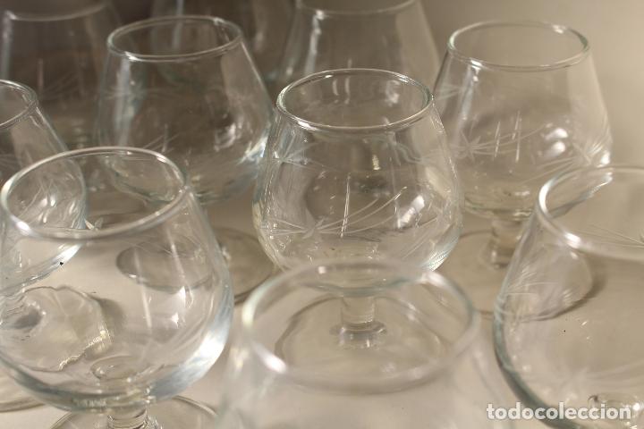 Antig&uuml;edades: 11 copas de co&ntilde;ac en cristal tallado spain - Foto 2