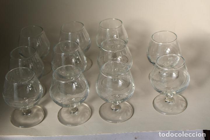 Antig&uuml;edades: 11 copas de co&ntilde;ac en cristal tallado spain - Foto 3