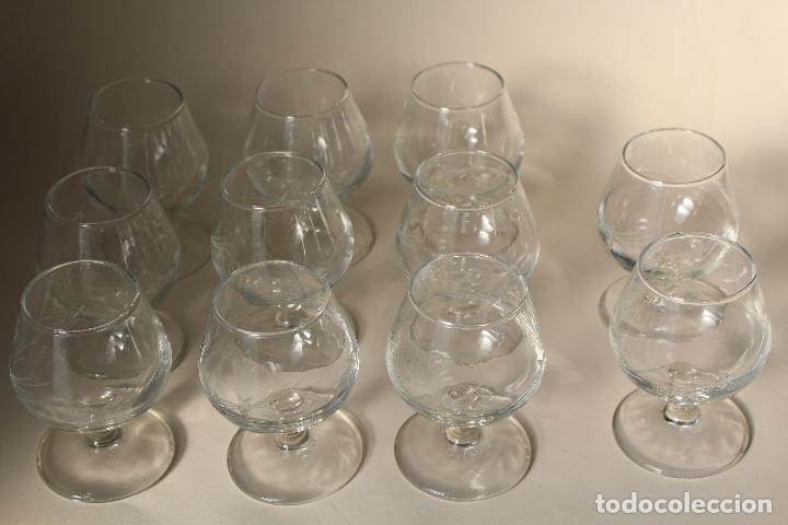 Antig&uuml;edades: 11 copas de co&ntilde;ac en cristal tallado spain - Foto 4