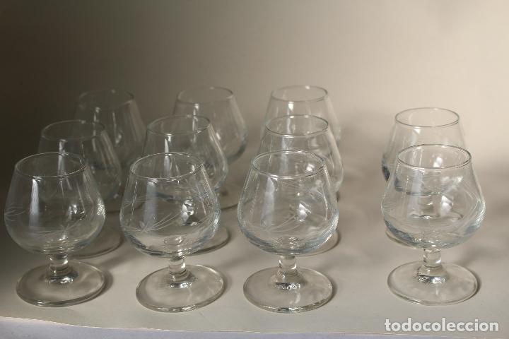 Antig&uuml;edades: 11 copas de co&ntilde;ac en cristal tallado spain - Foto 5