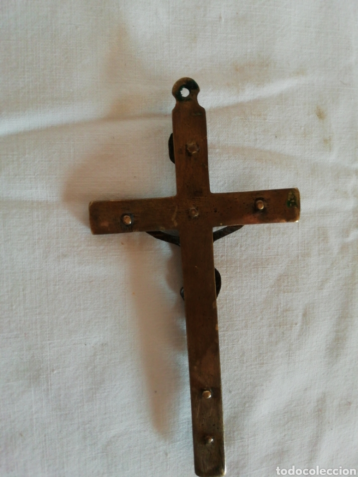 Antig&uuml;edades: Crucifijo de bronce siglo 19 - Foto 4