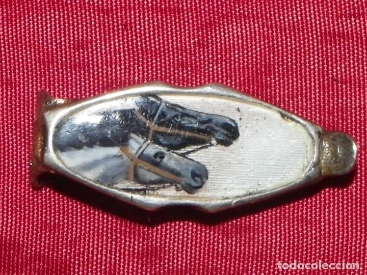 Antig&uuml;edades: Pinza billetera caballos esmalte y plata - Foto 5