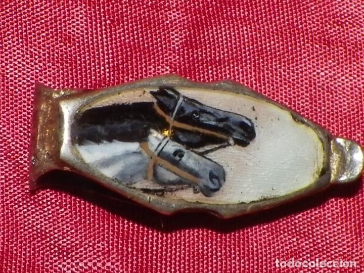 Antig&uuml;edades: Pinza billetera caballos esmalte y plata - Foto 8