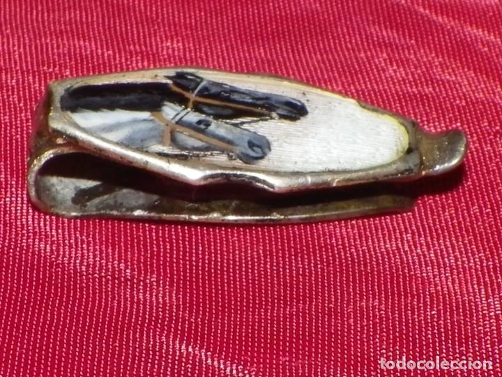 Antig&uuml;edades: Pinza billetera caballos esmalte y plata - Foto 12