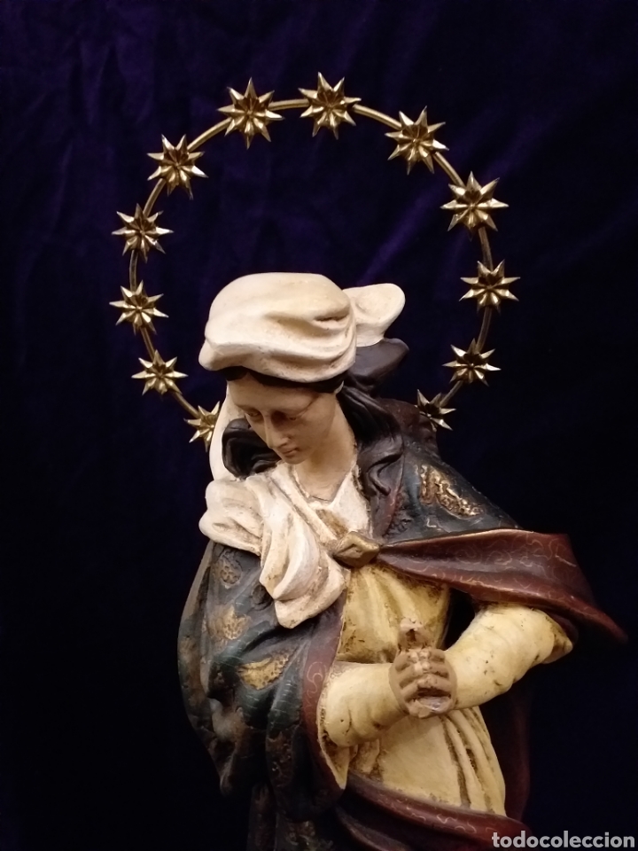 Antig&uuml;edades: Magnifica talla de Inmaculada 62 CM - Foto 7