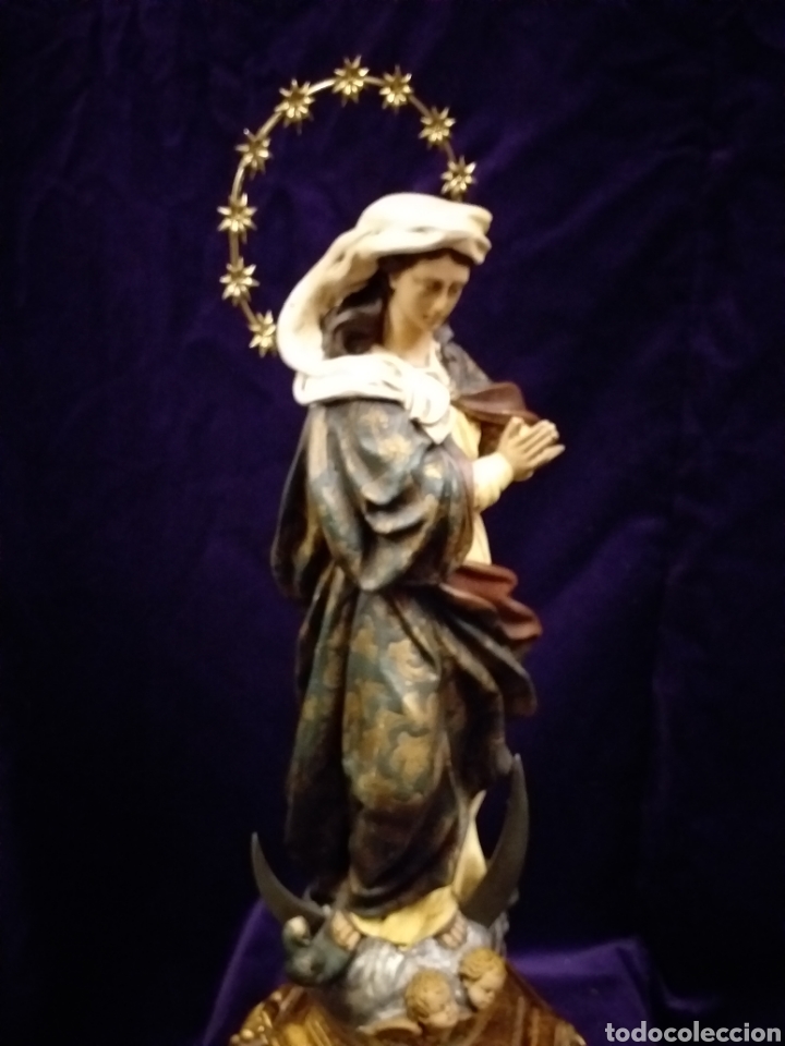 Antig&uuml;edades: Magnifica talla de Inmaculada 62 CM - Foto 9