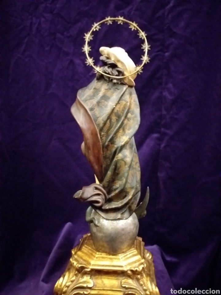 Antigüedades: Magnifica talla de Inmaculada 62 CM - Foto 10 - 202999556