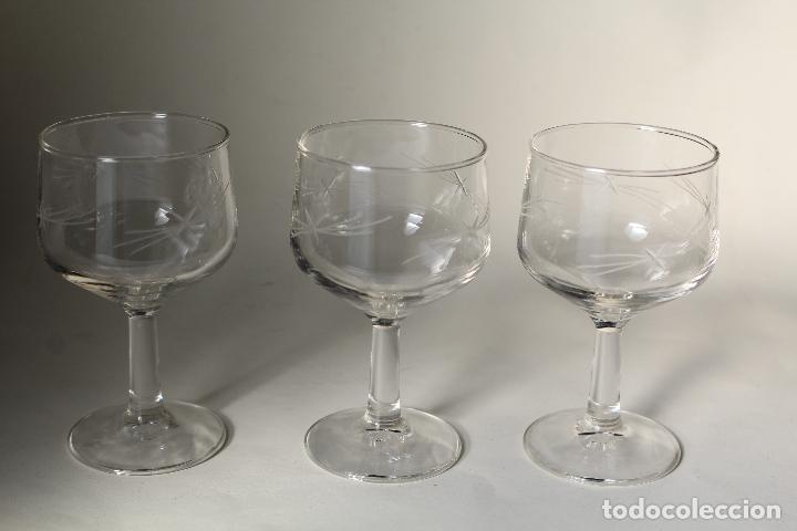 Oggetti Antichi: 3 copas en cristal tallado spain