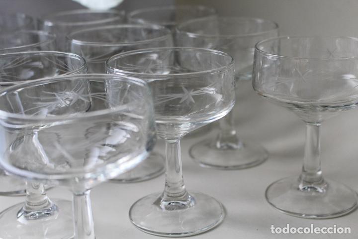 Antig&uuml;edades: 10 copas en cristal tallado spain - Foto 2