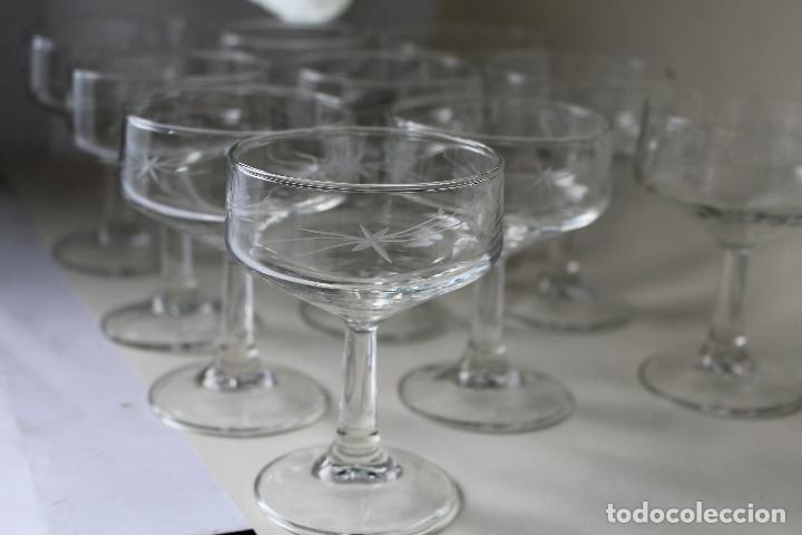 Antig&uuml;edades: 10 copas en cristal tallado spain - Foto 3