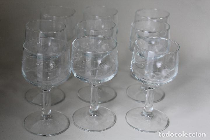Antig&uuml;edades: 9 copas en cristal tallado spain - Foto 2
