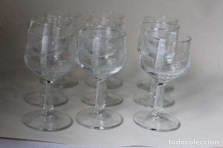Antig&uuml;edades: 9 copas en cristal tallado spain - Foto 3
