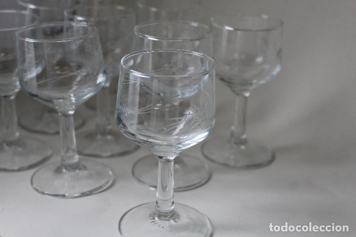 Antig&uuml;edades: 9 copas en cristal tallado spain - Foto 4
