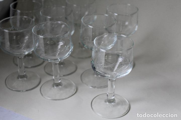 Antig&uuml;edades: 9 copas en cristal tallado spain - Foto 5