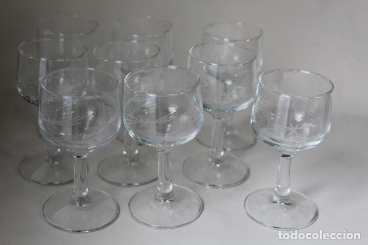 Oggetti Antichi: 9 copas en cristal tallado spain