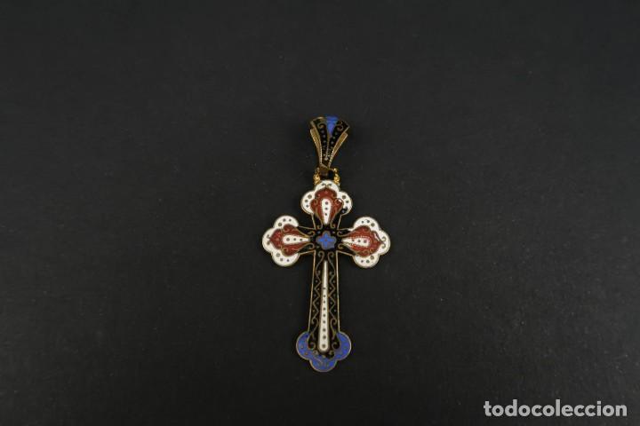 Antig&uuml;edades: Antigua Cruz de Bronce y Esmaltes - Foto 1