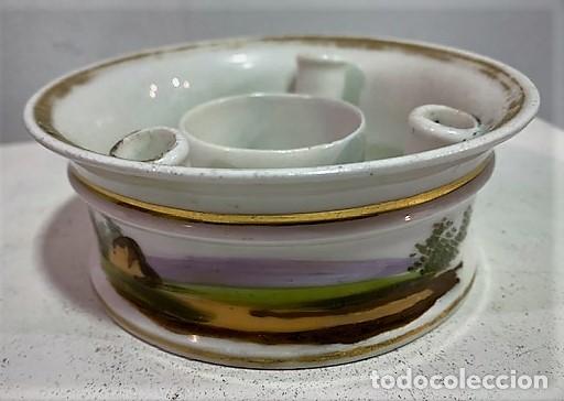 Antig&uuml;edades: Tintero de porcelana. - Foto 2