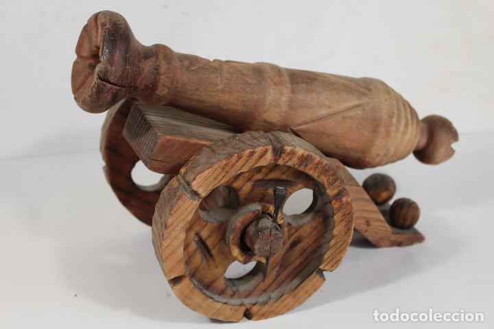 Antiquit&eacute;s: ANTIGUO CA&Ntilde;ON DE MADERA ORIGINAL A&Ntilde;OS 60/70