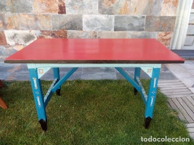 Antig&uuml;edades: ANTIGUA MESA DE OLMO A&Ntilde;O 1950 MESA RUSTICA - Foto 1